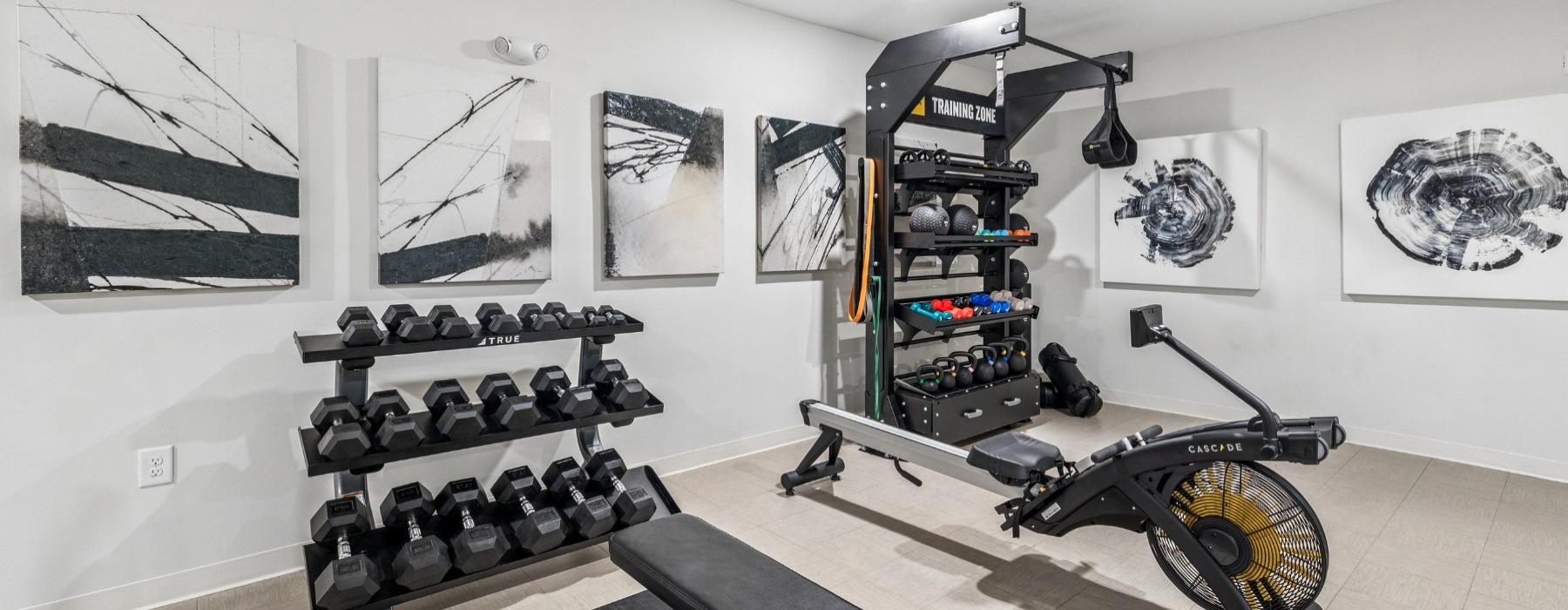 a gym with exercise equipment
